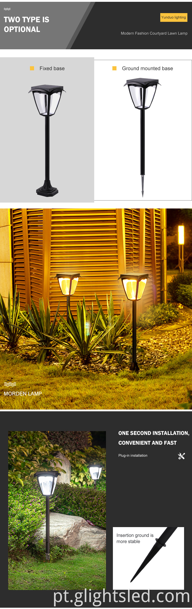 Principais Produtos Quintal Árvore Flor Gramado Externo Impermeável ip55 Jardim 1.5W Solar LED Spike Light
